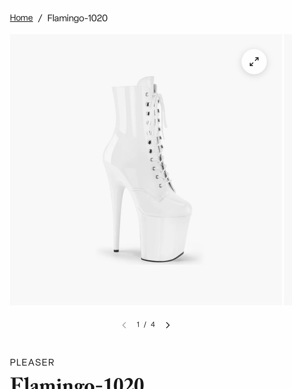 Pleaser White Patent Platform Lace-Up Ankle Boots